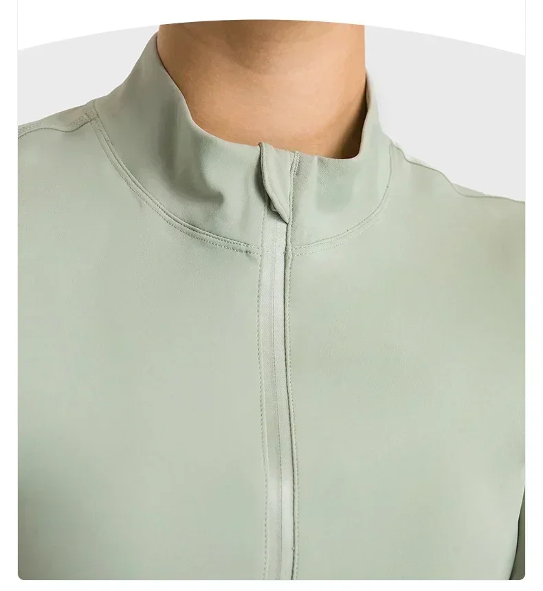 Lemon Women Long Sleeve Shirt Yoga Fitness Sports Top Clothing Pilates Training Sportswear Half Zip Elastic Force Blouse Jacket