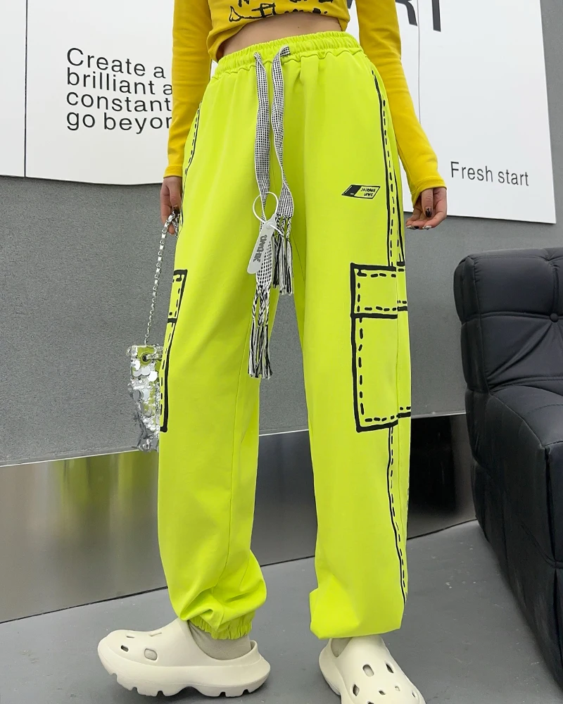 Summer Oversize Casual Cargo Pants Korean Style Ins Harajuku Women's Street All-Match Loose Tappered Harem Trousers Kawaii Pants