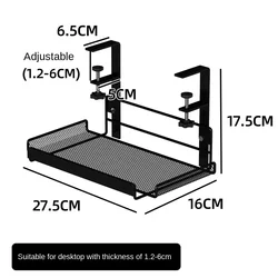 Steel Under Desk Cable Management Tray, No - Drill Wire Organizer Rack (Black1)