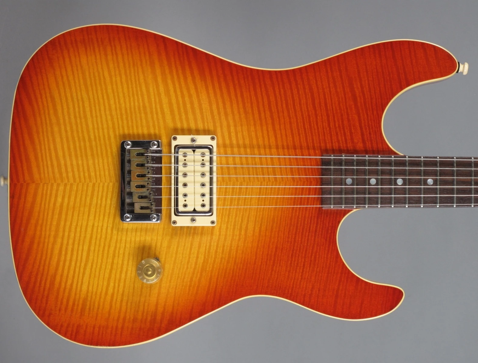 Custom electric guitar, no headstock logo,