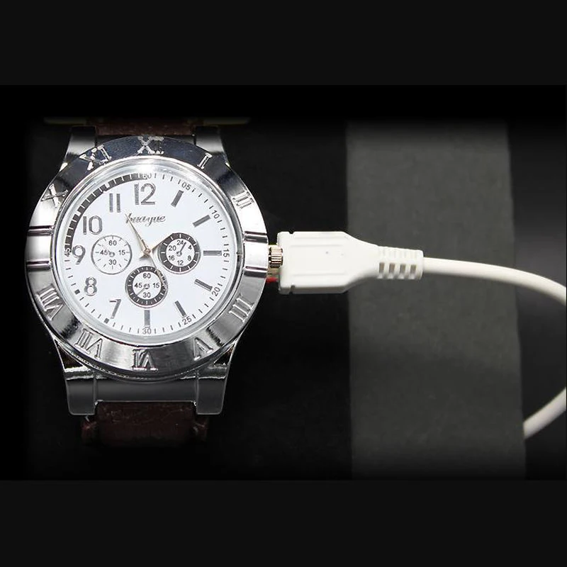 Creative Charging Real Watch Lighter Windproof Multifunctional Sub Charging Cigarette Lighter Men's Electronic Watch