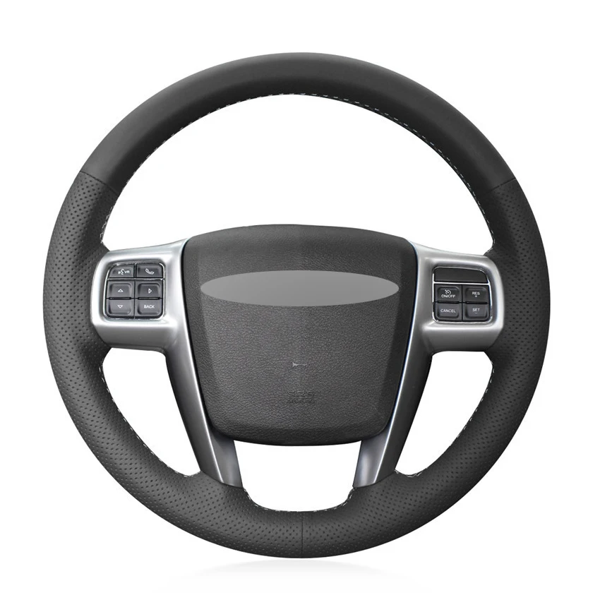 Black Artificial Leather Noslip Car Steering Wheel Cover For Chrysler