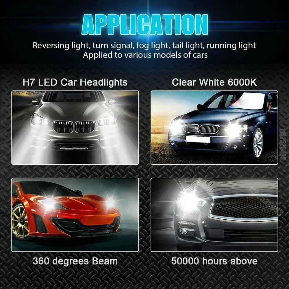 LED Car Fog Lights H7 H4 White Headlight Kit