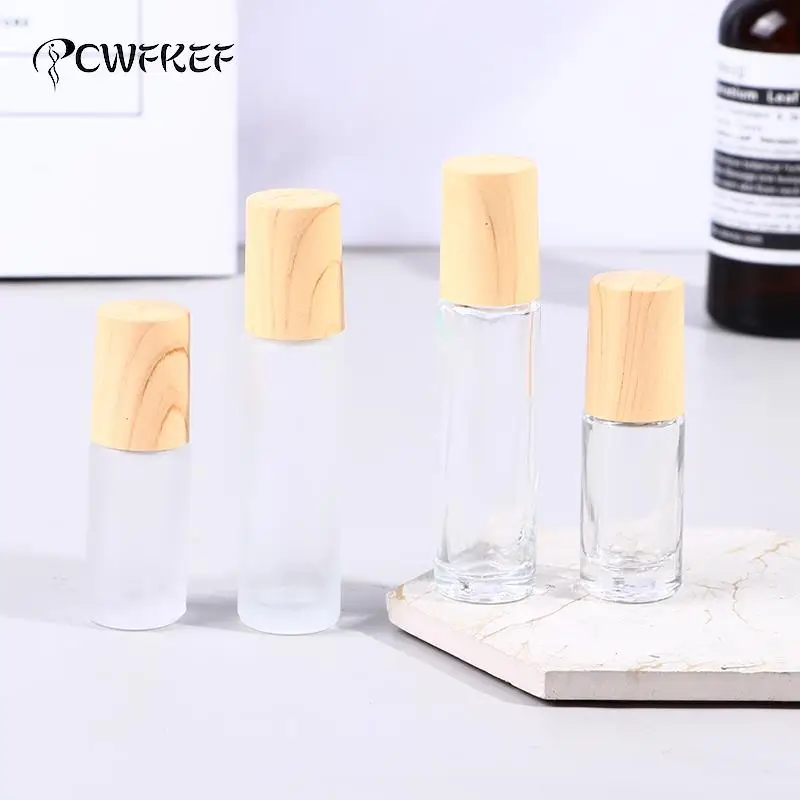 5, 10ML 빈 오일병 스테인레스 롤 볼 향수 아로마 테라피 병 오일 롤러 병 대나무 나무/유리 병 향수