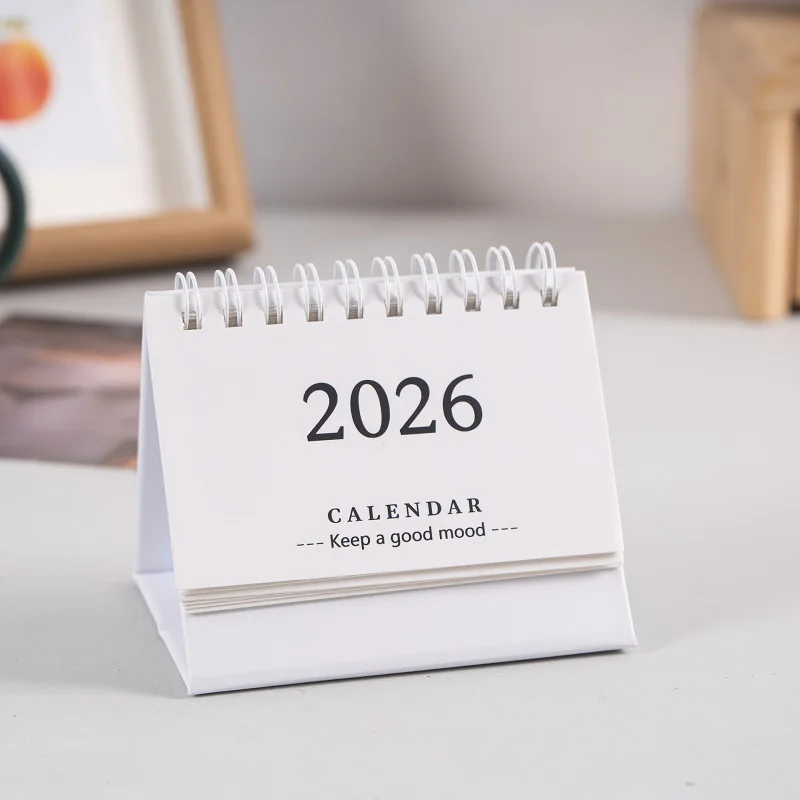 English Mini Desk Calendar 2026 Simple Style Desktop Display Portable Calendar Desktop Decoration Handmade Diary