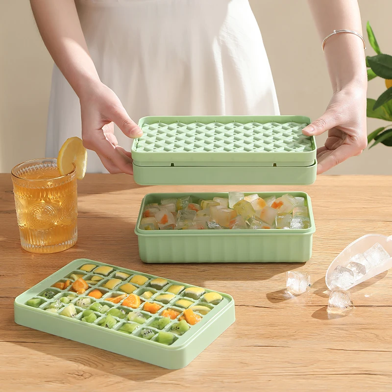 

40 Grids Press Ice-Tray Ice Cube Tray Ices Maker Mold Trays Containers with Cover Creative Ice Cream Ice Cube For Kitchen Party