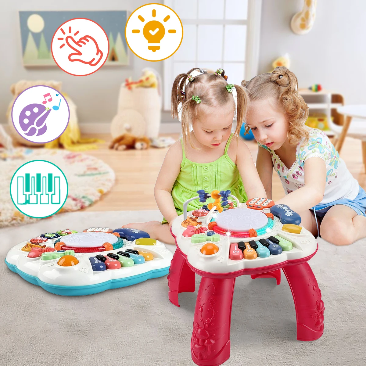 Baby Activity Table Musical Toys Sound Maker Games for Babies Sensory Toys Multi-Functional Movement Developing Educational Toys