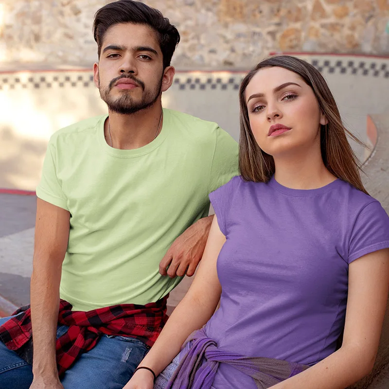 180gsm Cotton Solid Tshirts Mens Short Sleeve Fashion Brand Trend White Black Clothing Tees Woman Customized Products Summer