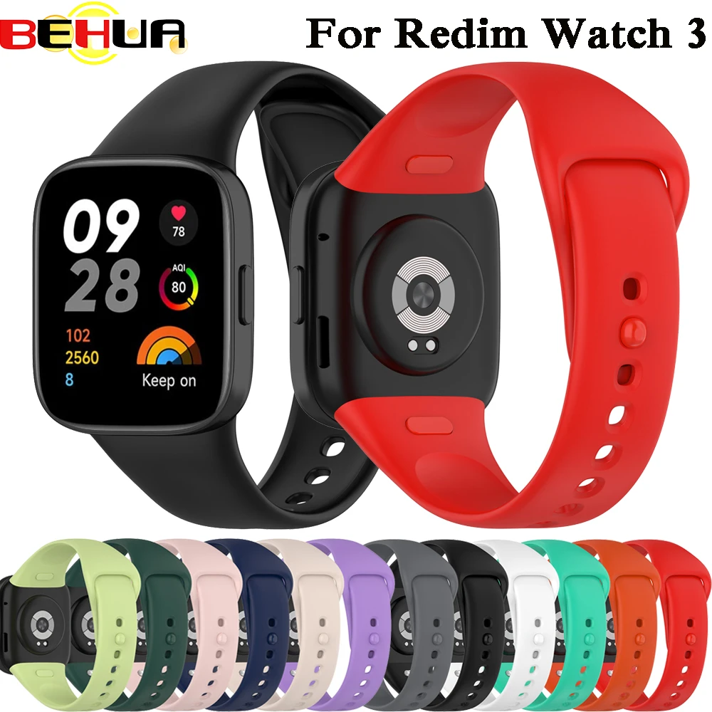 

BEHUA ремешок для часов для Redmi Watch 3 Оригинальный Смарт-браслет силиконовый браслет для Xiaomi Redmi3 аксессуары ремень