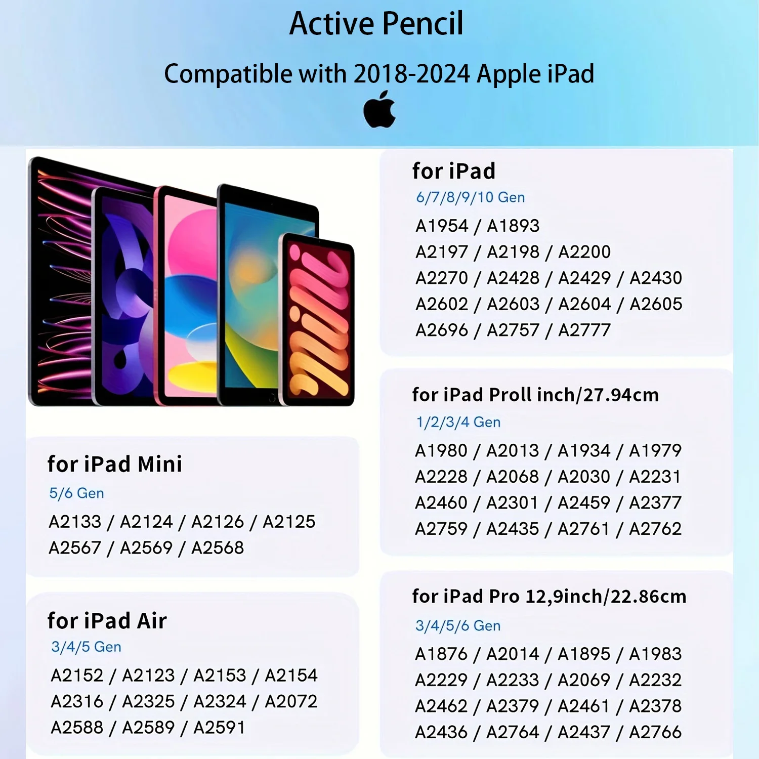 2026년형 이 스타일러스는 2018년 이후 생산된 모든 Apple iPad 모델과만 호환됩니다.