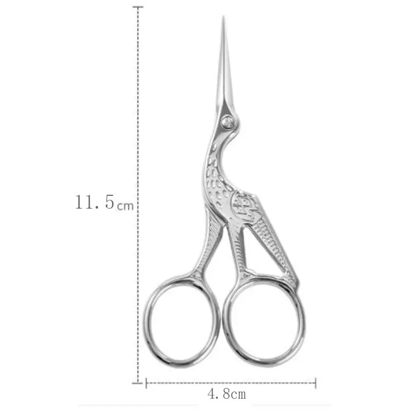 Description Picture 5 of item1pc Retro Crane Shaped Eyebrow Trimmer Scissors Nose Hair Vintage Facial Makeup Scissors Stainless Steel Nail Manicure Tools