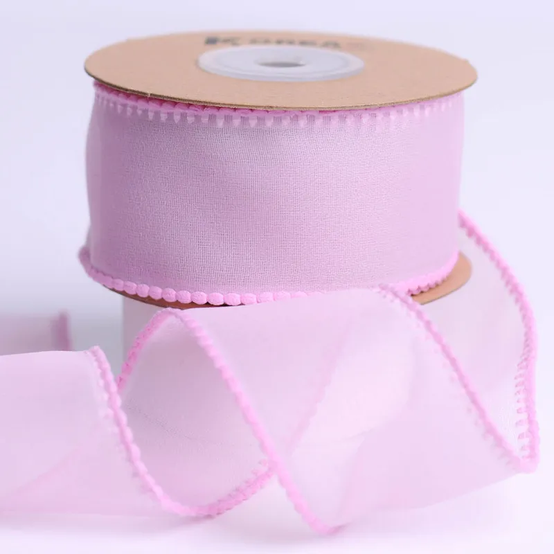 Description Picture 4 of item10 Yards Organza Ribbon Handmade Tape DIY Accessories Girl Hair Clips Bow Satin Gauze Voile Piping Webbing