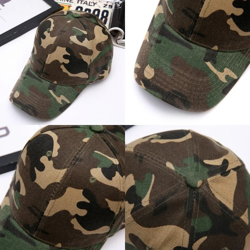 남성용 육군 녹색 위장 프린트 낚시 모자 여름 하이킹 스포츠 골프 야구 모자 선햇 캠프 클럽 기차 자외선 차단 모자 바이저