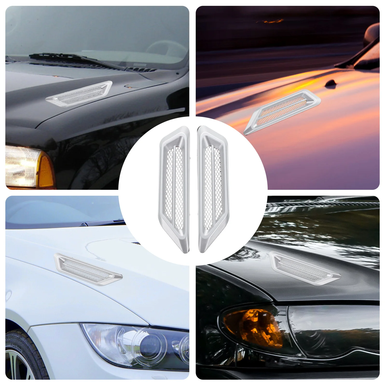 자동차 시뮬레이션 공기 배출구 바디 장식 스티커, 자동차 사이드 벤트 ABS 플로우 수리