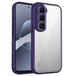 Clear Shockproof Silicone Phone Case with PC Back and TPU Bumper for Infinix Hot 60 (Purple)