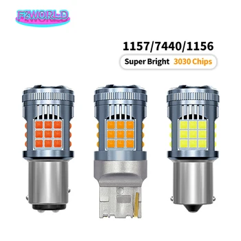 1156 BA15S P21W BAU15S PY21W 7440 W21W P21/5W 1157 BAY15D 7443 3157 LED 전구, 36smd Canbus 램프 역방향 방향 지시등, 2 개