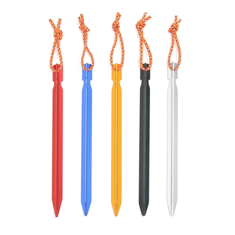 

Secure Your Tent with 10xAluminum Stakes 4xNylon Guyline Rope 1xHammer Lightweight Camping Accessories for Outdoor Use R66E