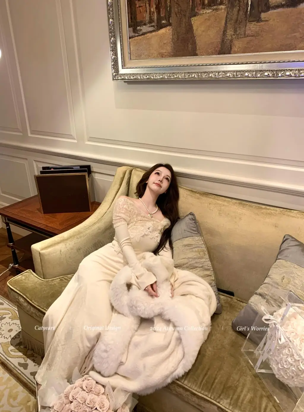 Vestidos de punto nuevos de otoño e invierno para mujer, cuello alto, manga acampanada, encaje de retazos, corte sirena, moda coreana, Vestidos para mujer