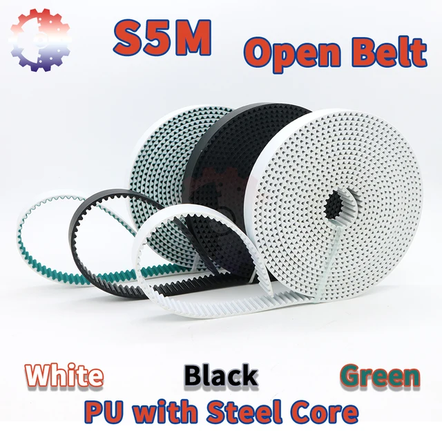 S5M STD5M เปิดเข็มขัด PU เหล็ก Core เข็มขัด STD5M เข็มขัด STS5M 10 มม.15 มม.20 มม.25 มม.ยูรีเทนเข็มขัด S5M เปิดเข็มขัด 1