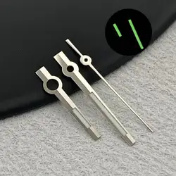 Green Luminous 28.5MM Watch Dial with Hands - NH35/NH36 Movement - Compatible Watch Accessory - NO logo (Silver pointer)