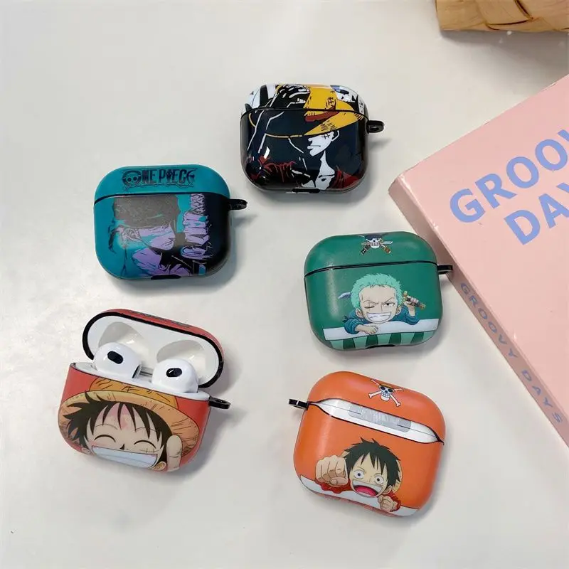 

One Piece Luffy Zoro Anime Cartoon Case For AirPods 1 2 Pro Charging Box Silicone Wireless Bluetooth Earphone Protective Cover