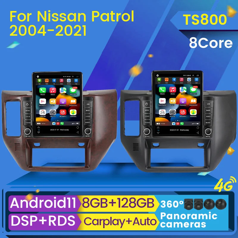 Carplay 8-ядерный Android 11 IPS Tesla стерео Мультимедийный видеоплеер для Nissan патруль V5 Y61 2004