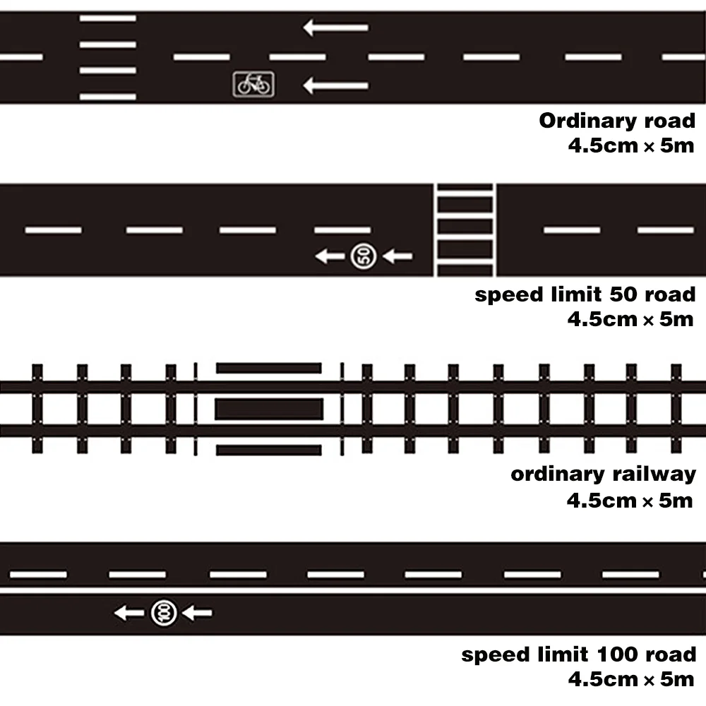 5m/10m Eisenbahn Zug Straße Papier Washi Tape DIY Abnehmbare Kreative Verkehrs Aufkleber Bänder Kinder Rennen Geburtstag party Dekoration Spielzeug – Detail 4