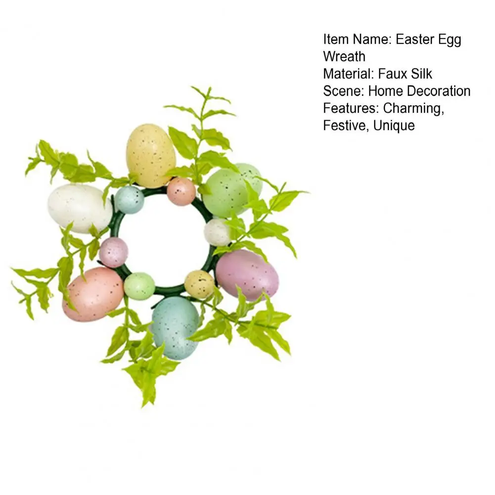 18/21/24cm Easter Egg Candle Rings Wreath Artificial Candle Holder Mini Wreath Spring Egg Candle Ring For Home Office Decors