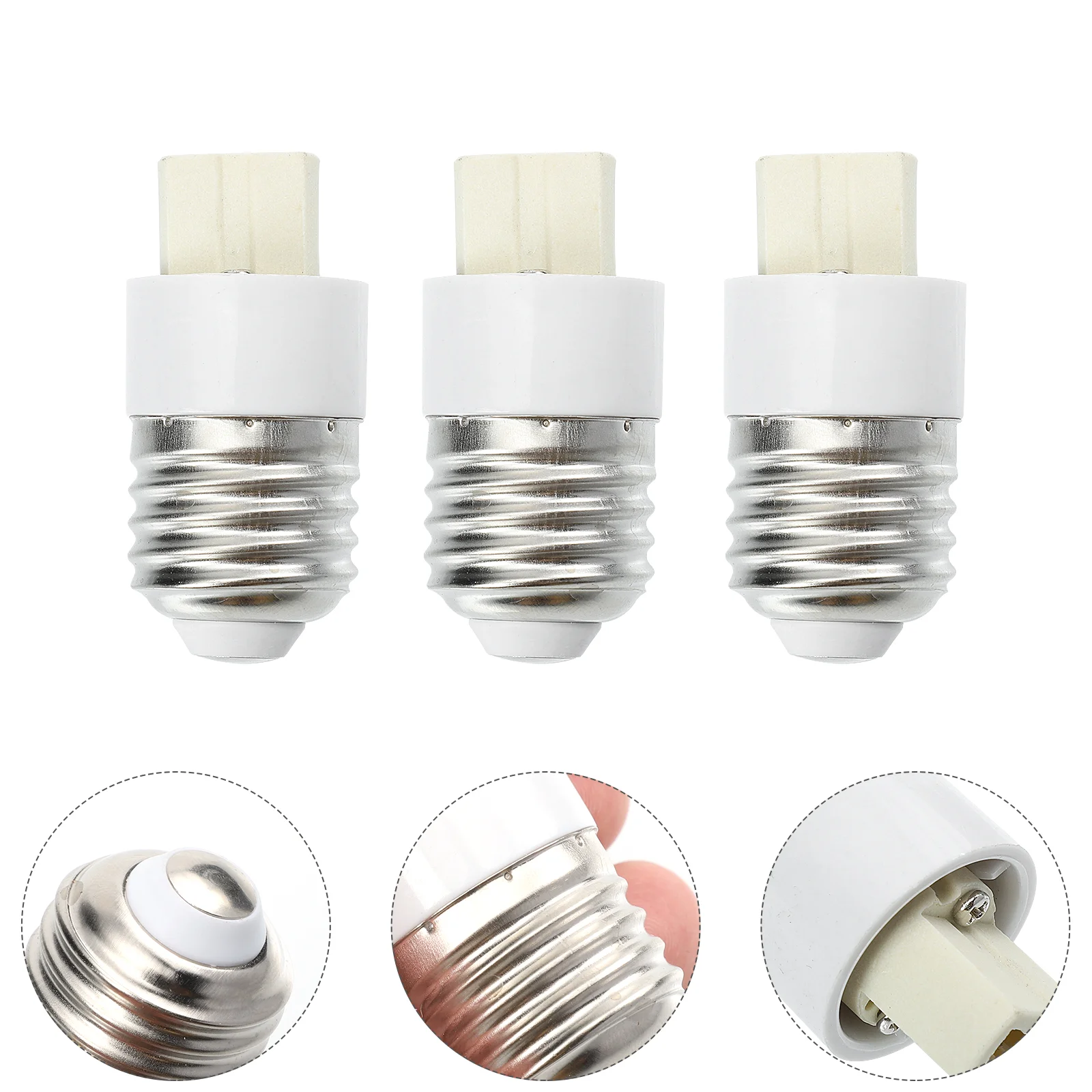 

6 Pcs E27 Bulb Lampholder Converter G9 Base Adapter LED Light Screw Accessories White Socket