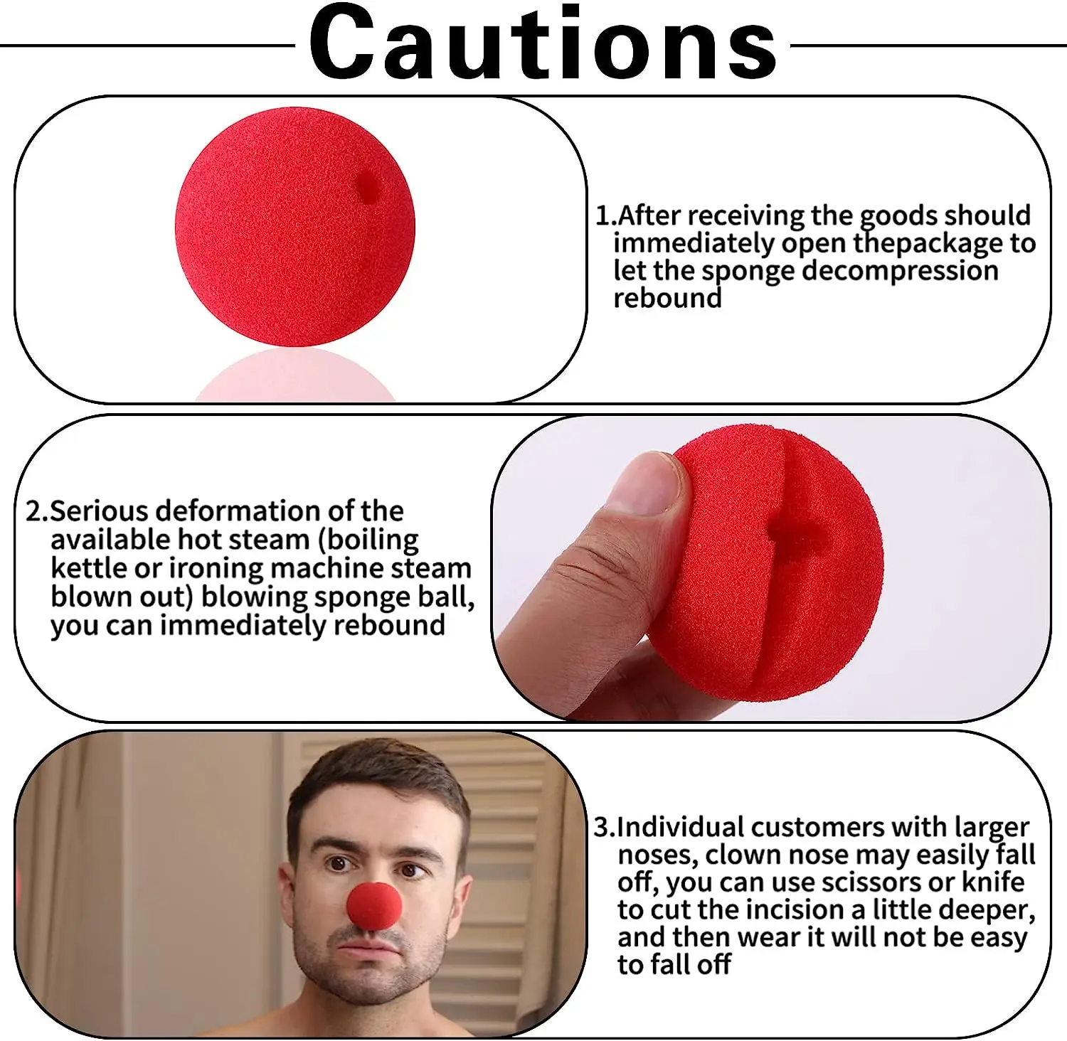20pc Novelty Cosplay Nose Red Foam Sponge Noses Clown Nose for Christmas Comic Costume Party Favors Magic Dress Circus Kid Adult