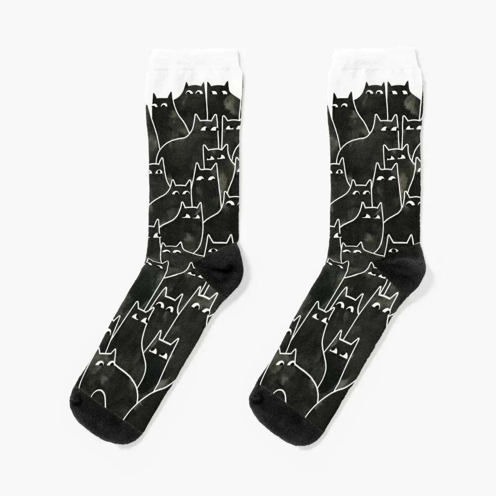 Suspicious Cats Socks warm winter christmas gifts hiking Socks Woman Men's cats floating on ice cream in space socks socks cycling funny socks woman