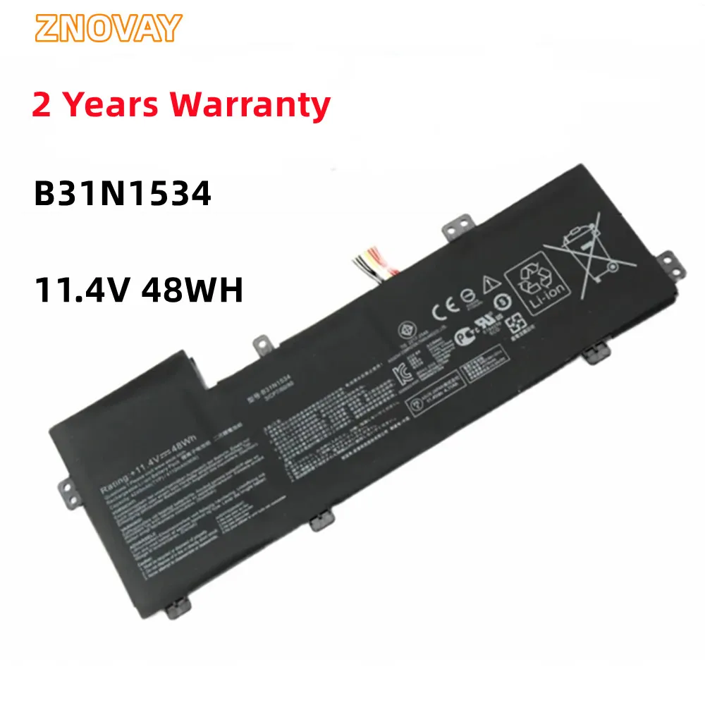 

ZNOVAY B31N1534 11.4V 48WH Laptop Battery For ASUS Zenbook UX510 UX510UW UX510UX Series 3ICP7/60/80 0B200-02030000