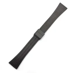Universal Stainless Steel Watchband Bracelet with Quick Release - Adjustable Strap - 18mm (Black)