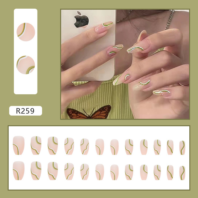 Checkerboard Fake Nails Press on False with Designs Set Fashion Save Time Wearable Manicure Patch False Nails With Glue