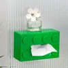 Building Blocks Tissue Box Creative Punch-free Wall-mounted Tissue Box Spring Paper Towel Holder Bathroom Waterproof Tissue Box 4
