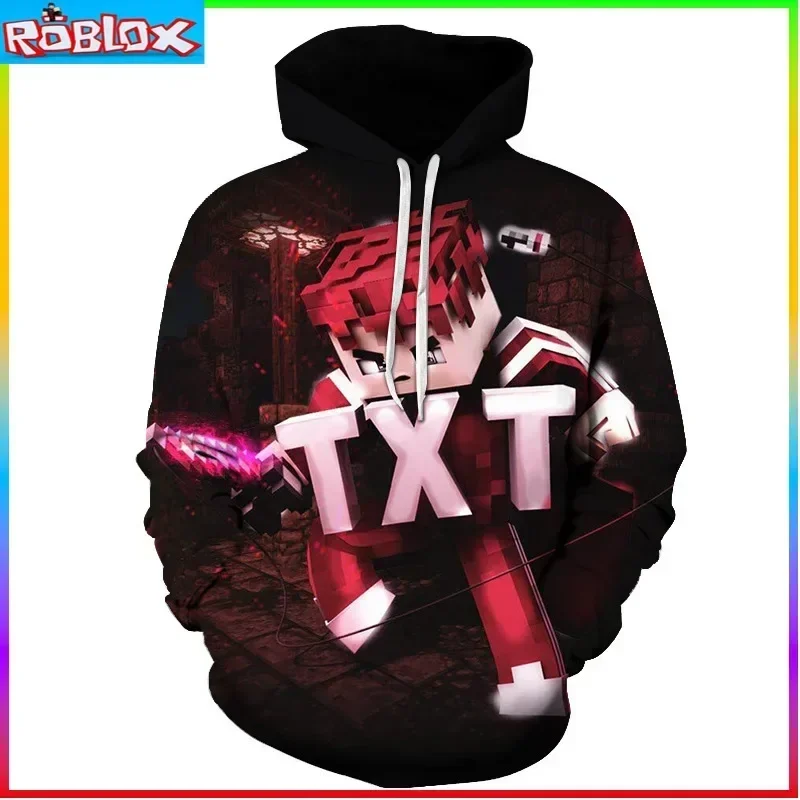 Hooded Sweater ROBLOX Digital Printing Hooded Pullover Couple Fashion Trendy Men Birthday Gift for Girls Kids Boys