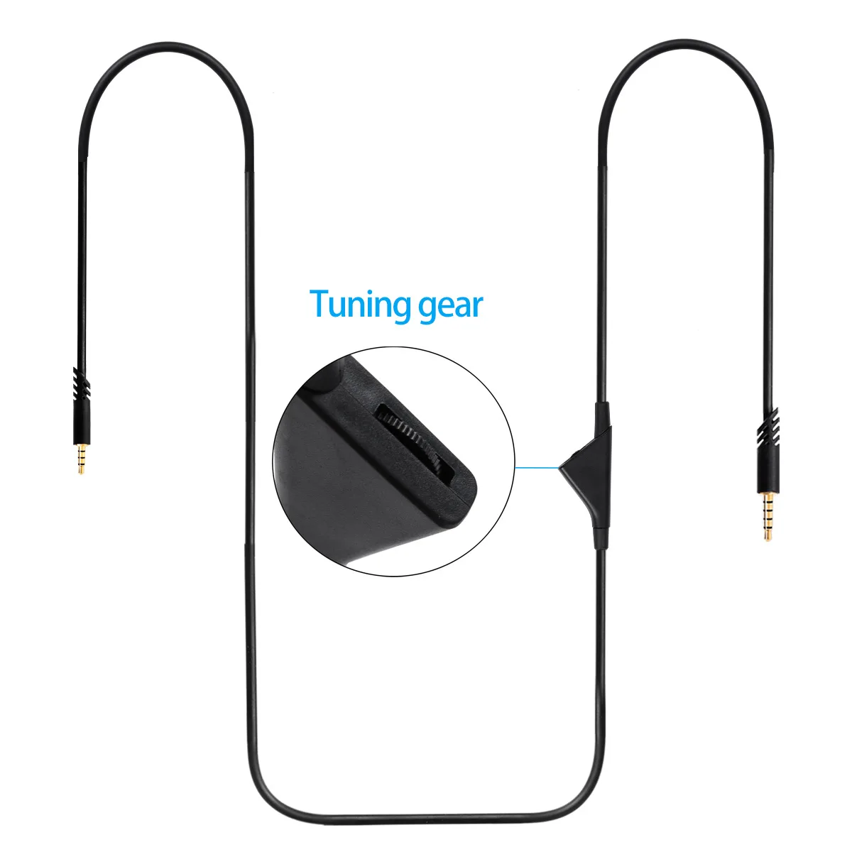 Replacement Black Audio Cable for Logitech Astro A10 A30 A40 A40TR Headphone Accessories Extension Cord with Mute Volume Control
