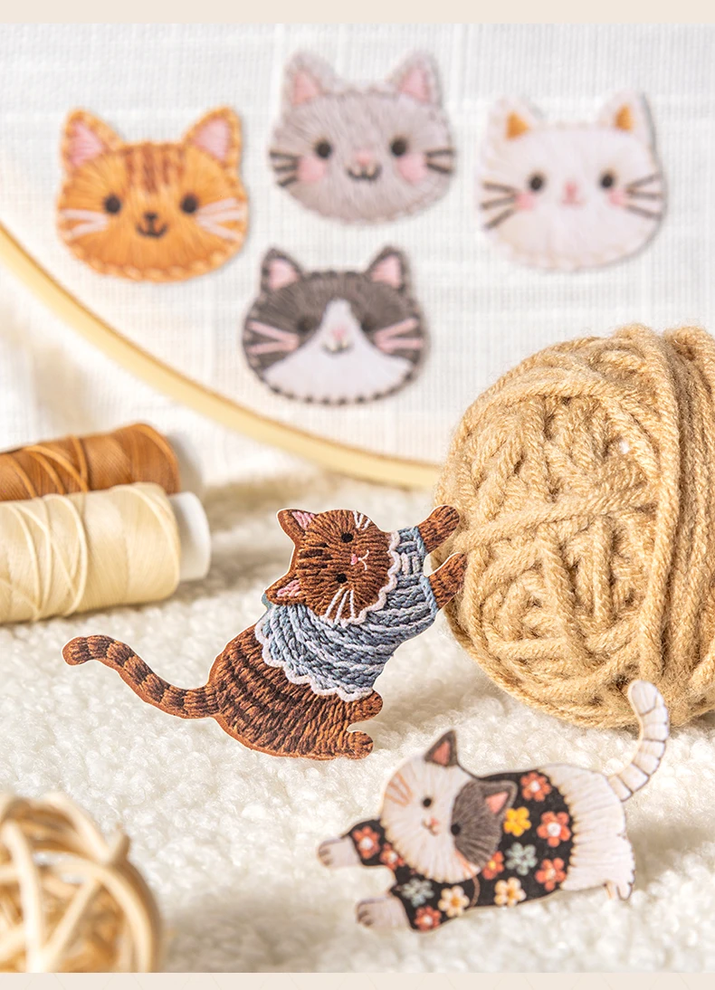 20 Blatt flauschige Plüsch-Katzen-Hunde-Haustier-Thema, kein weißer Rand, PET-Aufkleber für DIY-Handwerk, Sammelalbum, Gitarre, Handyhülle, Notebook-Dekoration – Detail 6