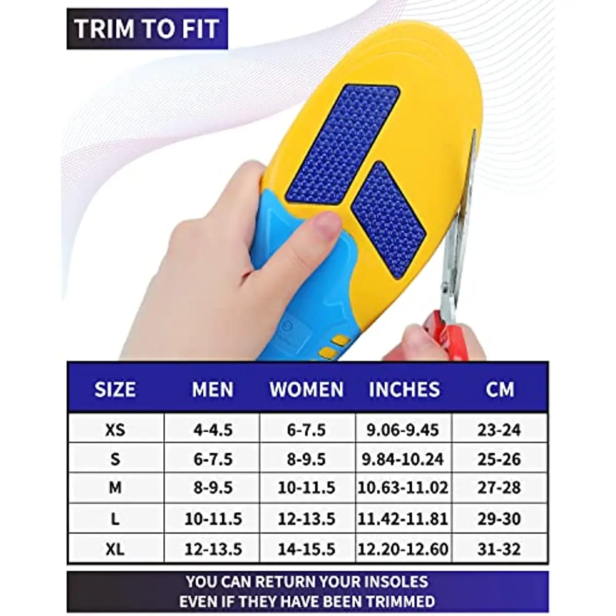 Walkomfy Plantar Fasciitis Pain Relief Orthopedic Insoles For High Arch Support Flat Feet Heel Pain For Work Gel Shoe Insoles