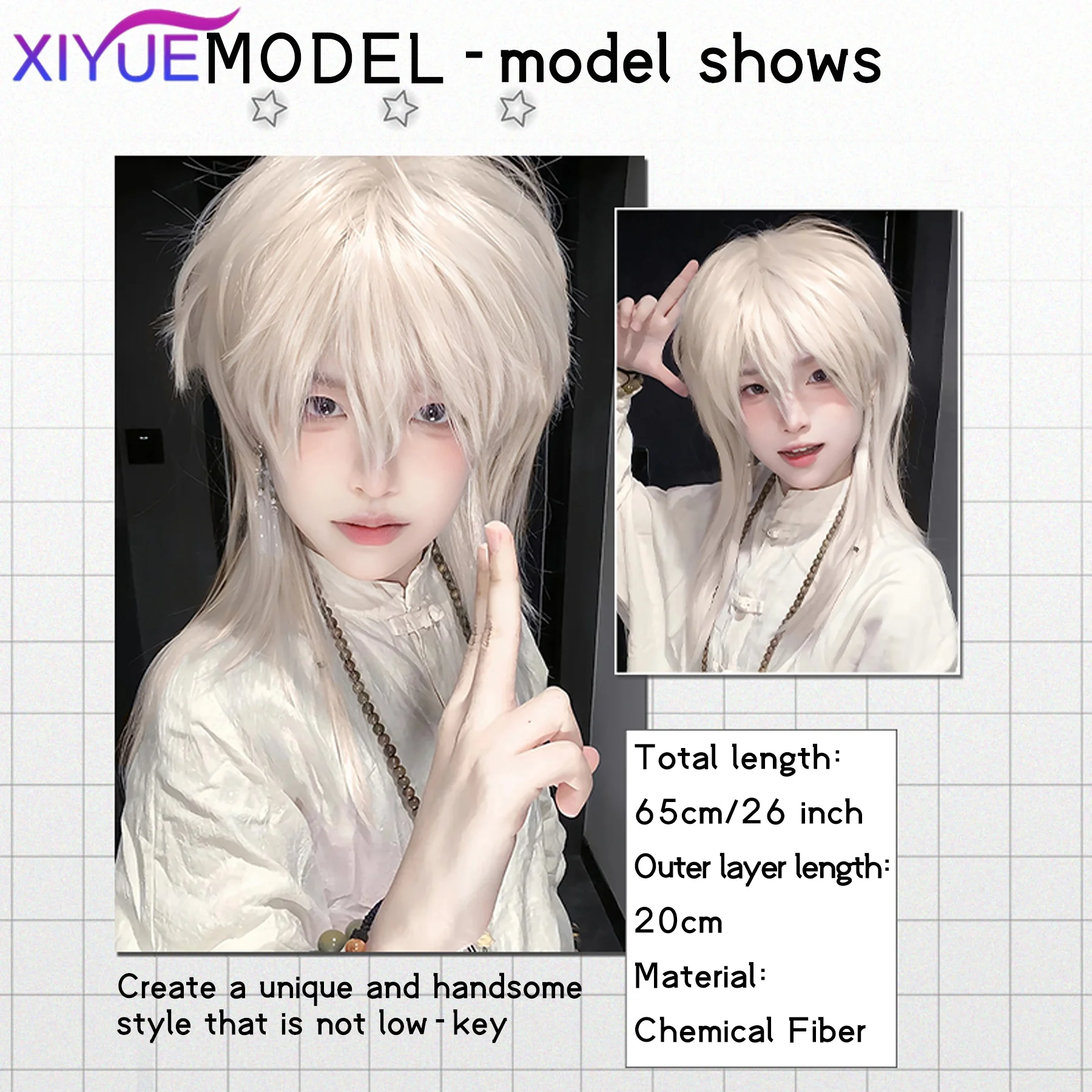 Black golden Short Wig Synthetic High Temperature Wig Men's Wigs for Cosplay Anime Party Daily Wig Realistic Natural Hair