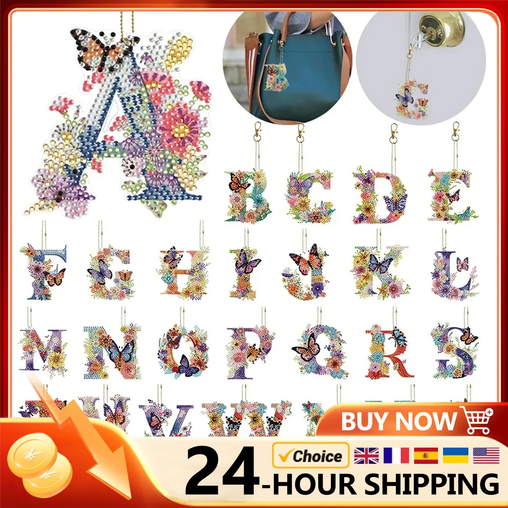 Special Shaped DIY Diamond Painting Keychain Diamond Art Key Rings ...
