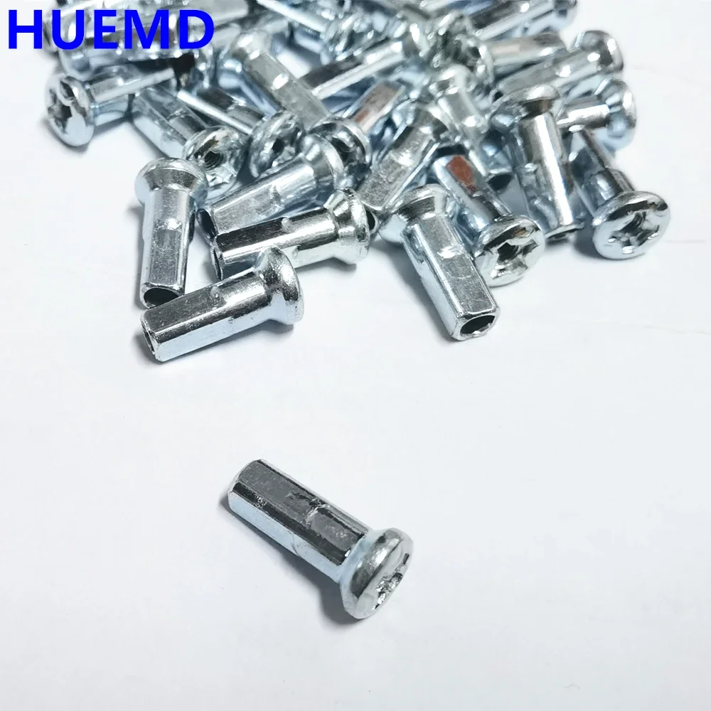 Material 45# Steel Nipples For Diameter 3.18-3.2mm Length 19mm 10G E-bike Spokes Sliver Color Spoke Caps For Motocycle rims