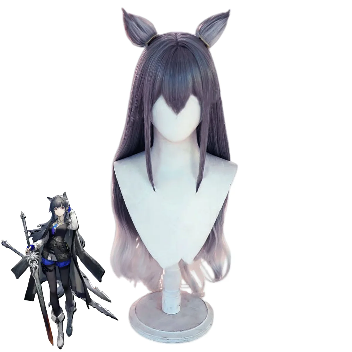 Arknights: Texas the Omertosa | Fantasy Grey Cloak and Coat Cosplay Costume Set 82 Fantasy Grey Cloak Coat Cosplay Costume