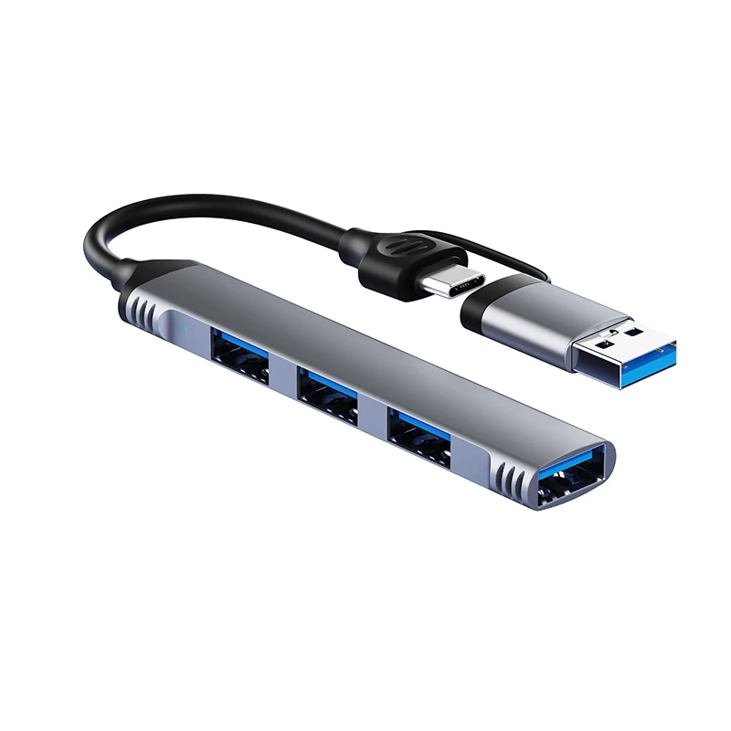 4 In 1 Multiport USB 3.0 To 4 Ports USB 3.0 Aluminum Alloy HUB Adapter