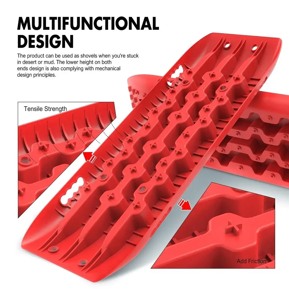 X-BULL Recovery tracks 10T Sand Mud Snow 2 pairs Offroad 4WD for X4 2pc 91cm Gen 2.0-red