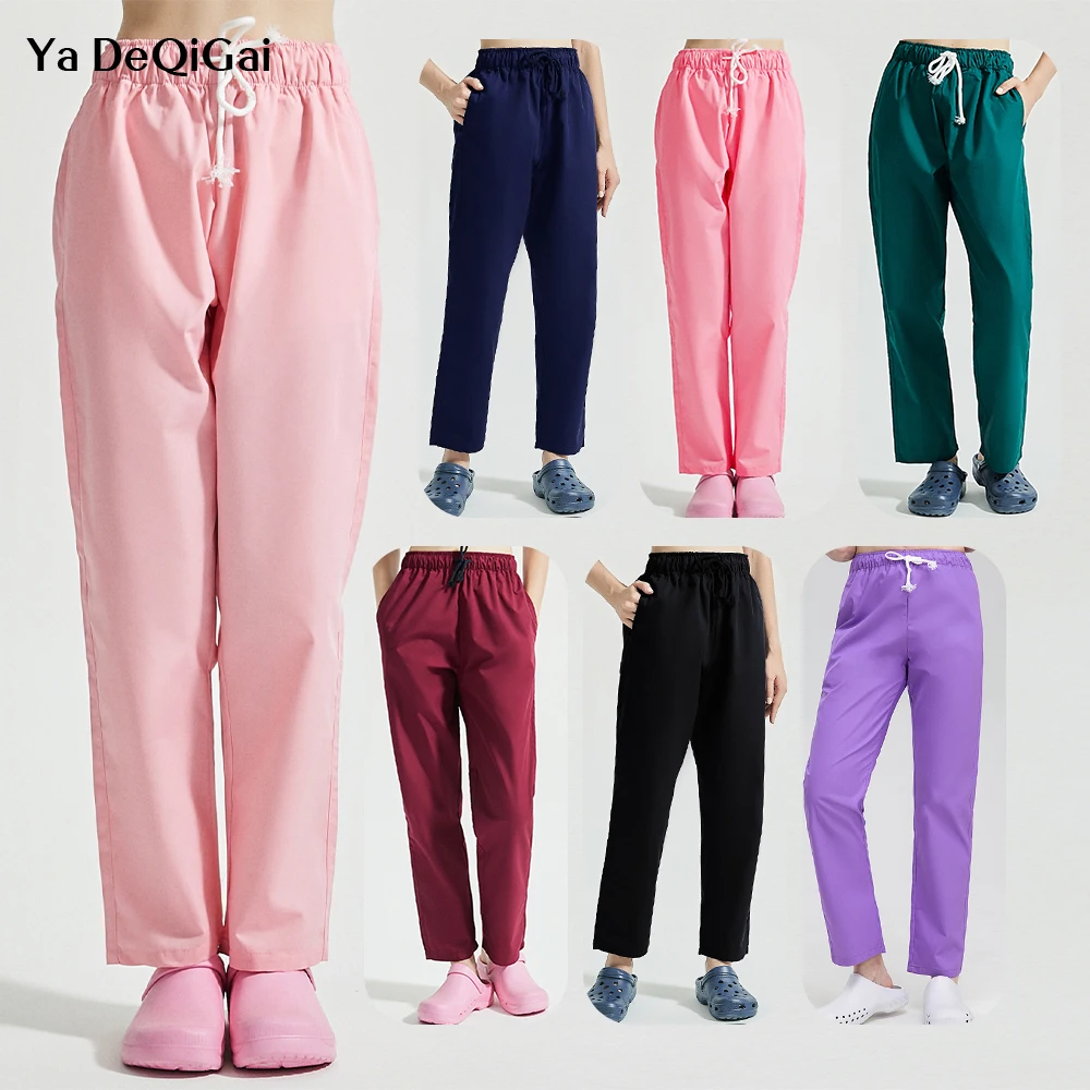 Medical Scrub Clinical Nurse Uniform Lab Dust-proof Bottoms Scrubs Trousers Unisex Work Nursing Pants