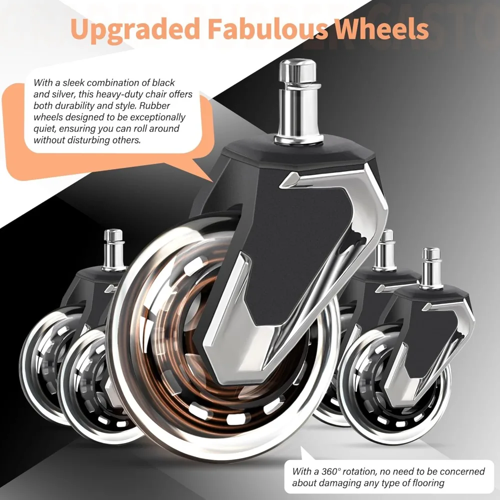 "sturdy ergonomic office chair for 700lbs - adjustable headrest & lumbar support, 3d flip arms, large wheels, heavy duty metal b