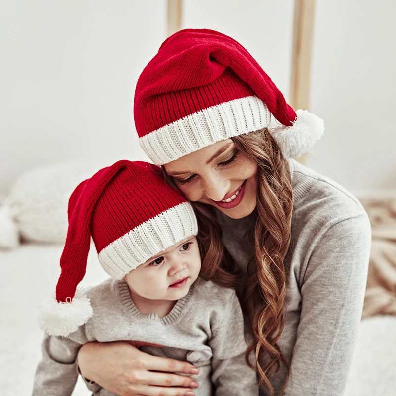 Christmas Hat Winter Warm New Knitted Cute Adult Children New Year Party Children Gift Christmas Decoration