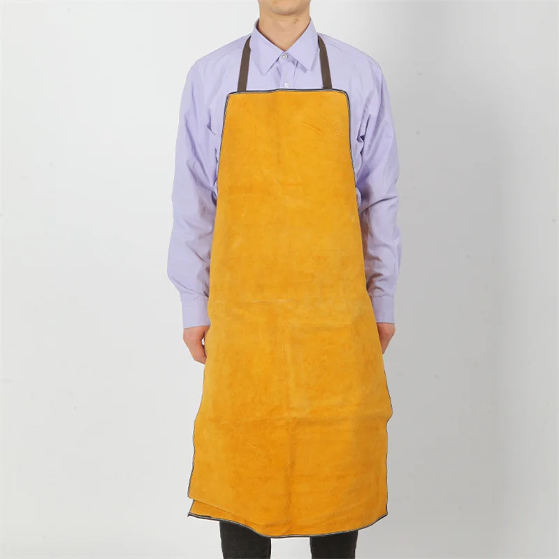 

Cow Leather Aprons Welding Heat Insulation Protection Welders Blacksmith 93x64cm High Temperature Apron Anti-scalding Apron