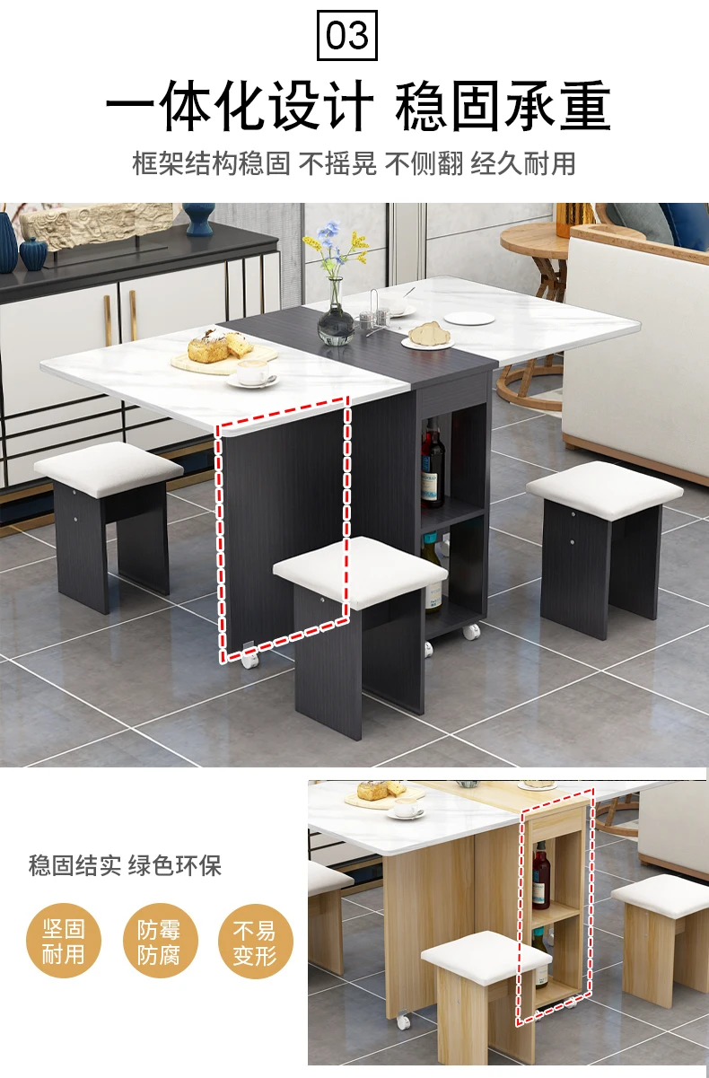 Folding Dining Table Set 4 Chairs Italian Nordic Luxury Dining Table Decorate Simple Mesas Y Sillas De Comedor Kitchen Furniture